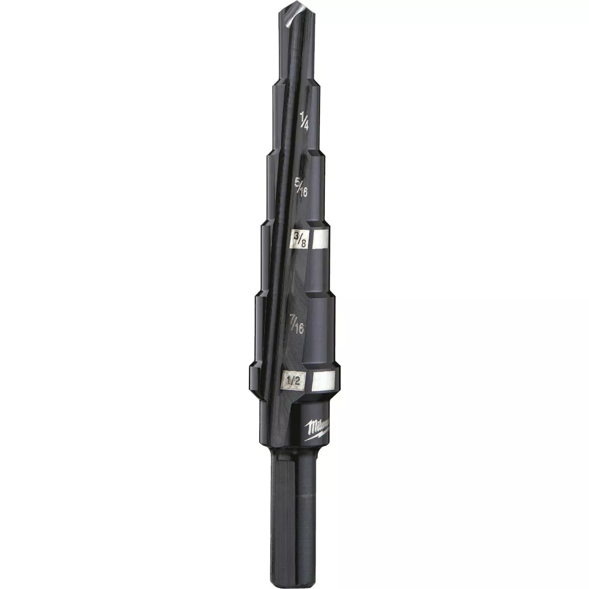 Milwaukee 3/16 In. - 1/2 In. by 1/16 In. #2 Step Drill Bit, 6 Steps