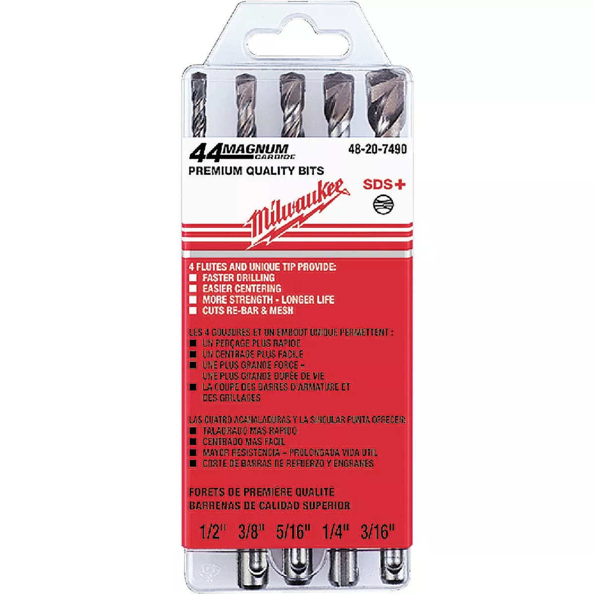 Milwaukee SDS-PLUS Rotary Hammer Drill Bit Set (5-Pieces) - photo 2