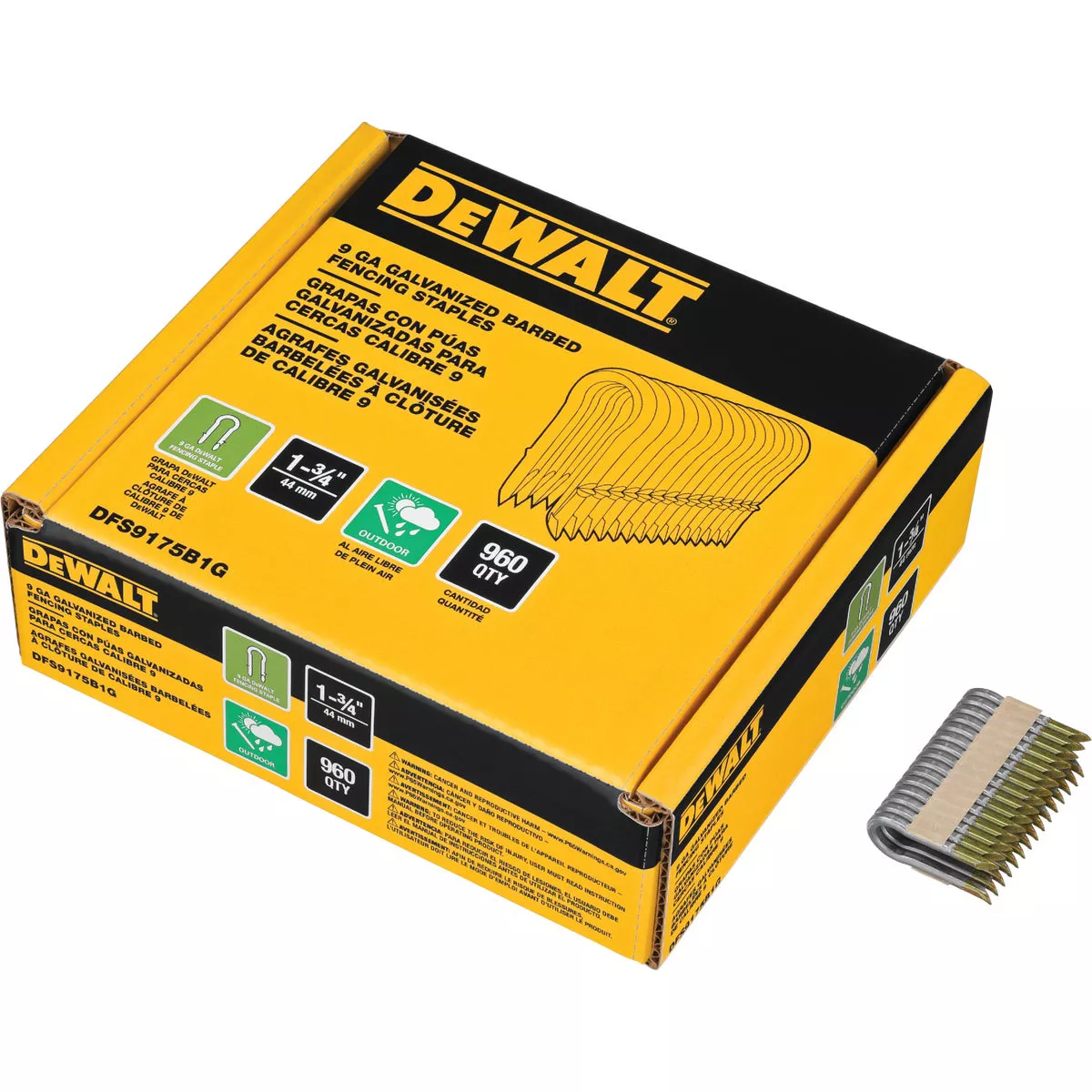 DEWALT 1-3/4 In. 9 Ga. Galvanized Barbed Collated Fence Staple (960-Ct.) - photo 2