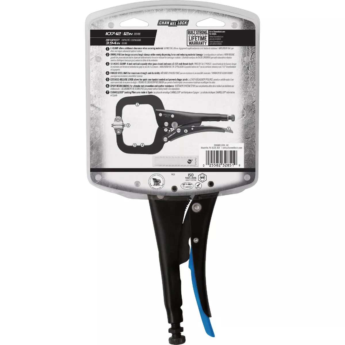 Channellock 12 In. C-Clamp Locking Pliers with Swivel Pads - photo 3