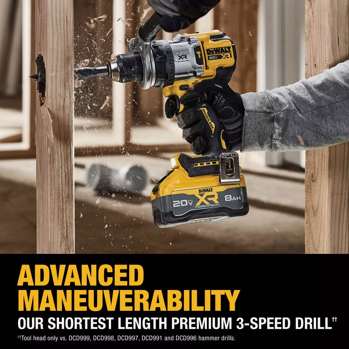 DEWALT 20V MAX XR Brushless 1/2 In. 3-Speed Cordless Hammer Drill Kit with 8.0 Ah Battery & Fast Charger - photo 7