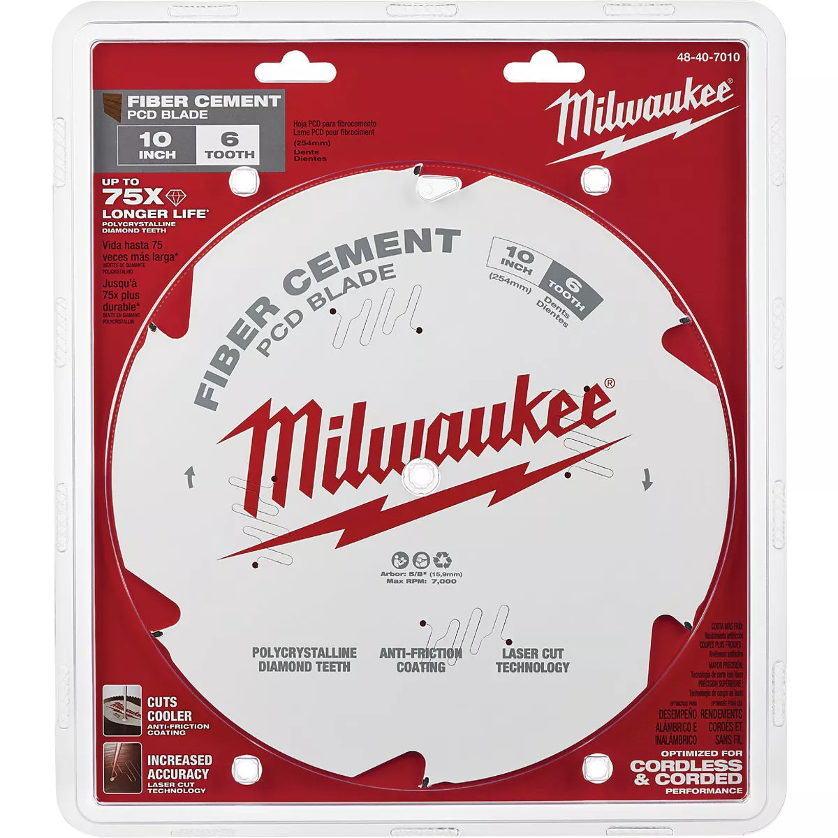 Milwaukee 10 In. 6-Tooth PCD Fiber Cement Circular Saw Blade - photo 2