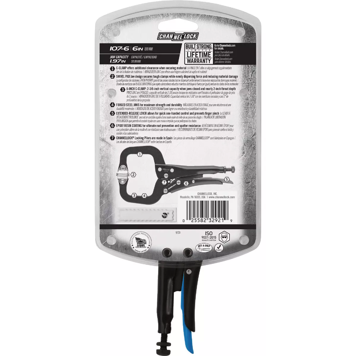 Channellock 6 In. C-Clamp Locking Pliers with Swivel Pads - photo 4