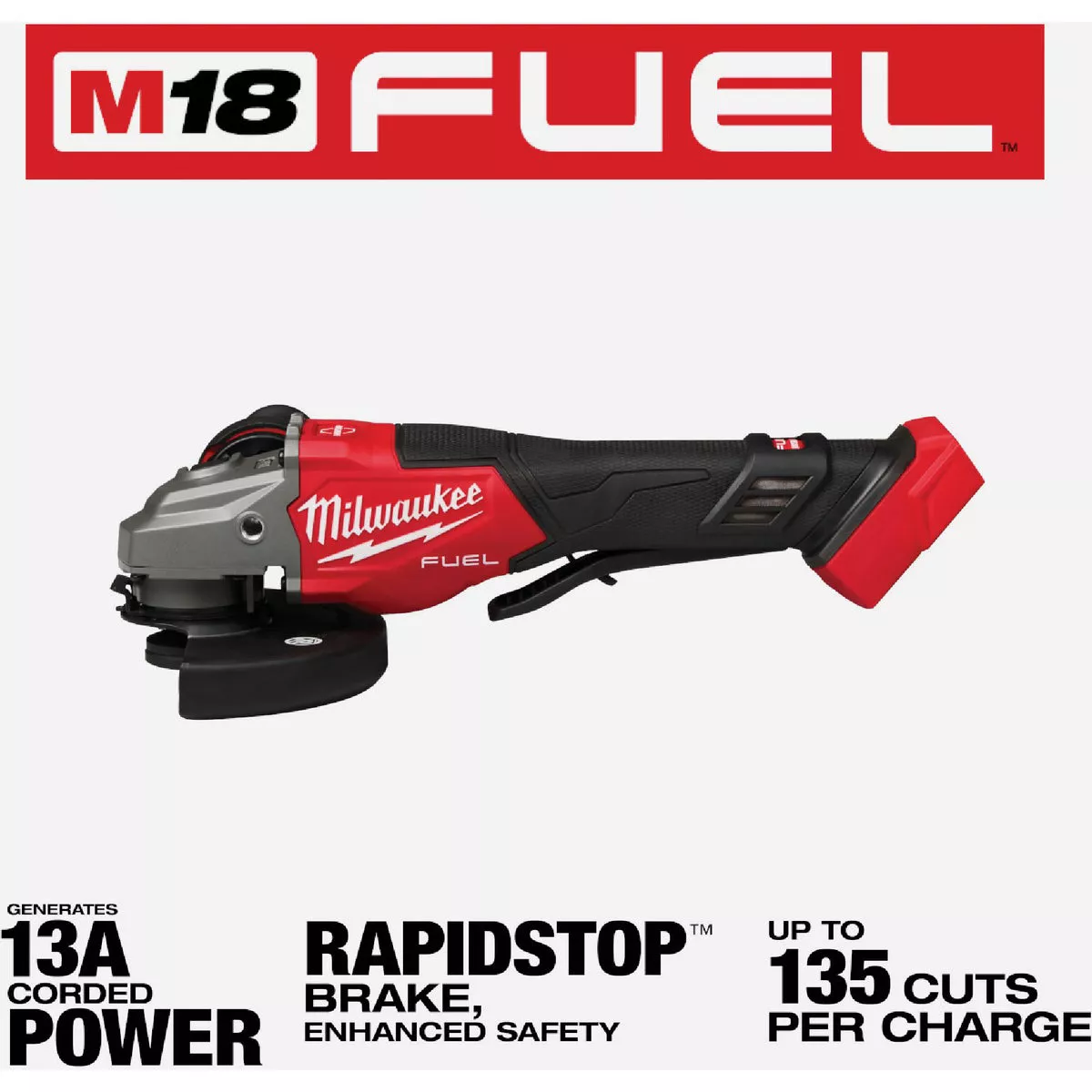 Milwaukee M18 FUEL 4-1/2 In. / 6 In. Brushless Braking Cordless Angle Grinder with Paddle Switch (Tool Only) - photo 2