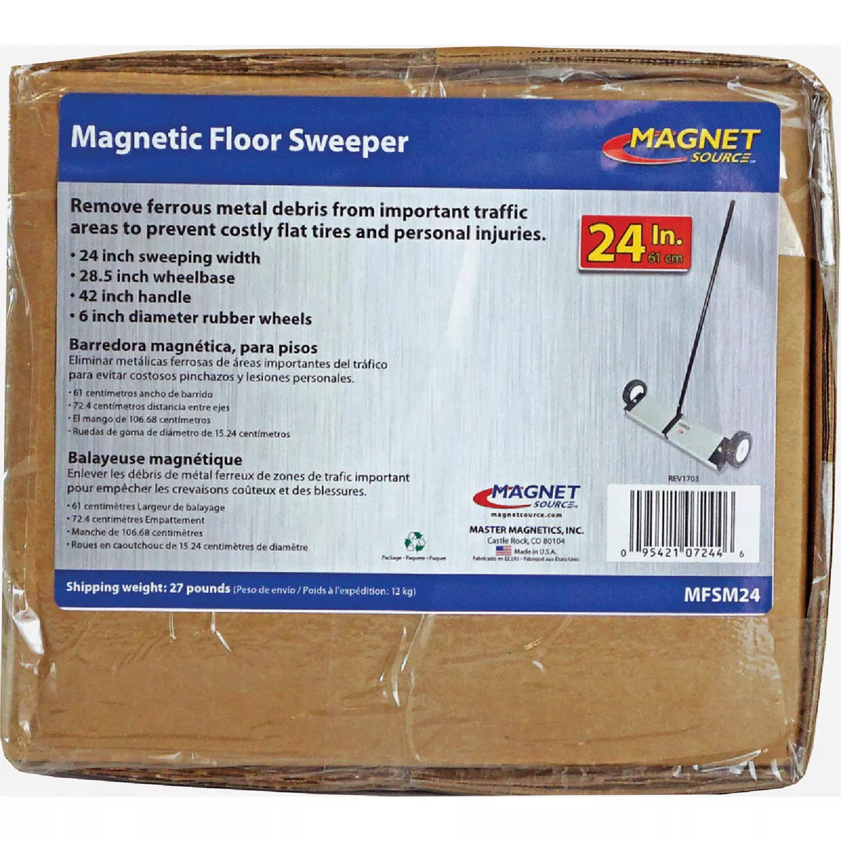 Master Magnetics 24 in. Magnetic Floor Sweeper - photo 2