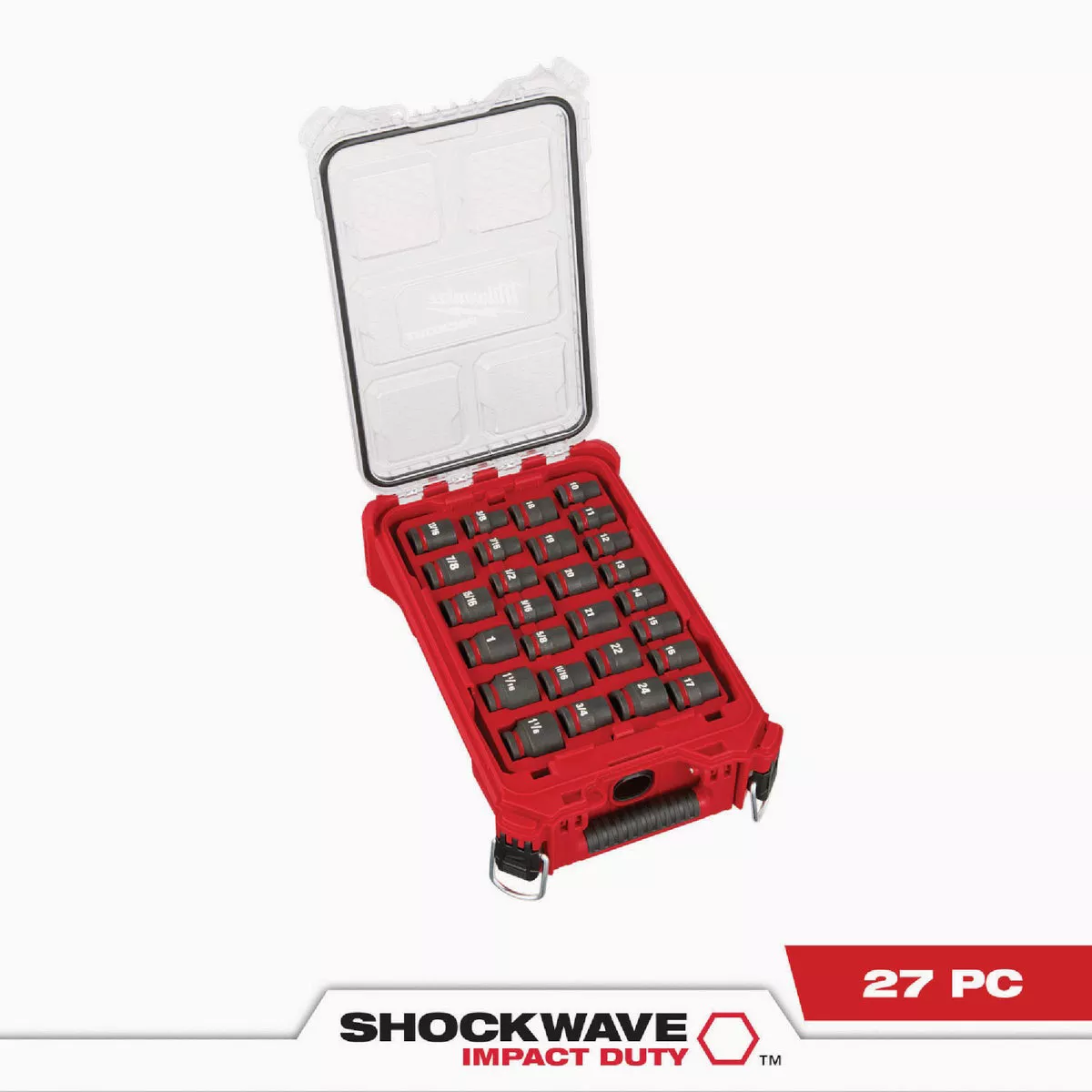 Milwaukee SHOCKWAVE Standard/Metric 1/2 In. Drive 6-Point Impact Driver Set with PACKOUT Organizer (27-Piece) - photo 3