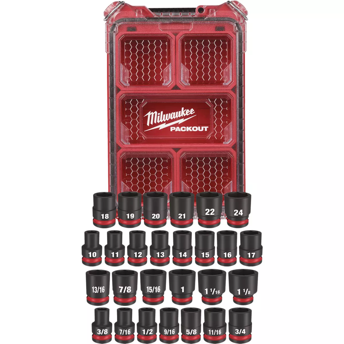 Milwaukee SHOCKWAVE Standard/Metric 1/2 In. Drive 6-Point Impact Driver Set with PACKOUT Organizer (27-Piece) - photo 7