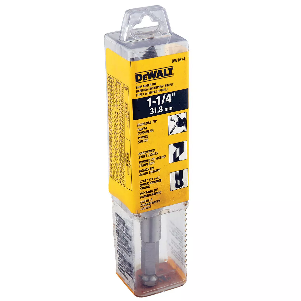 DeWalt Power Ship 1-1/4 In. x 6 In. Quick Change Auger Bit - photo 2