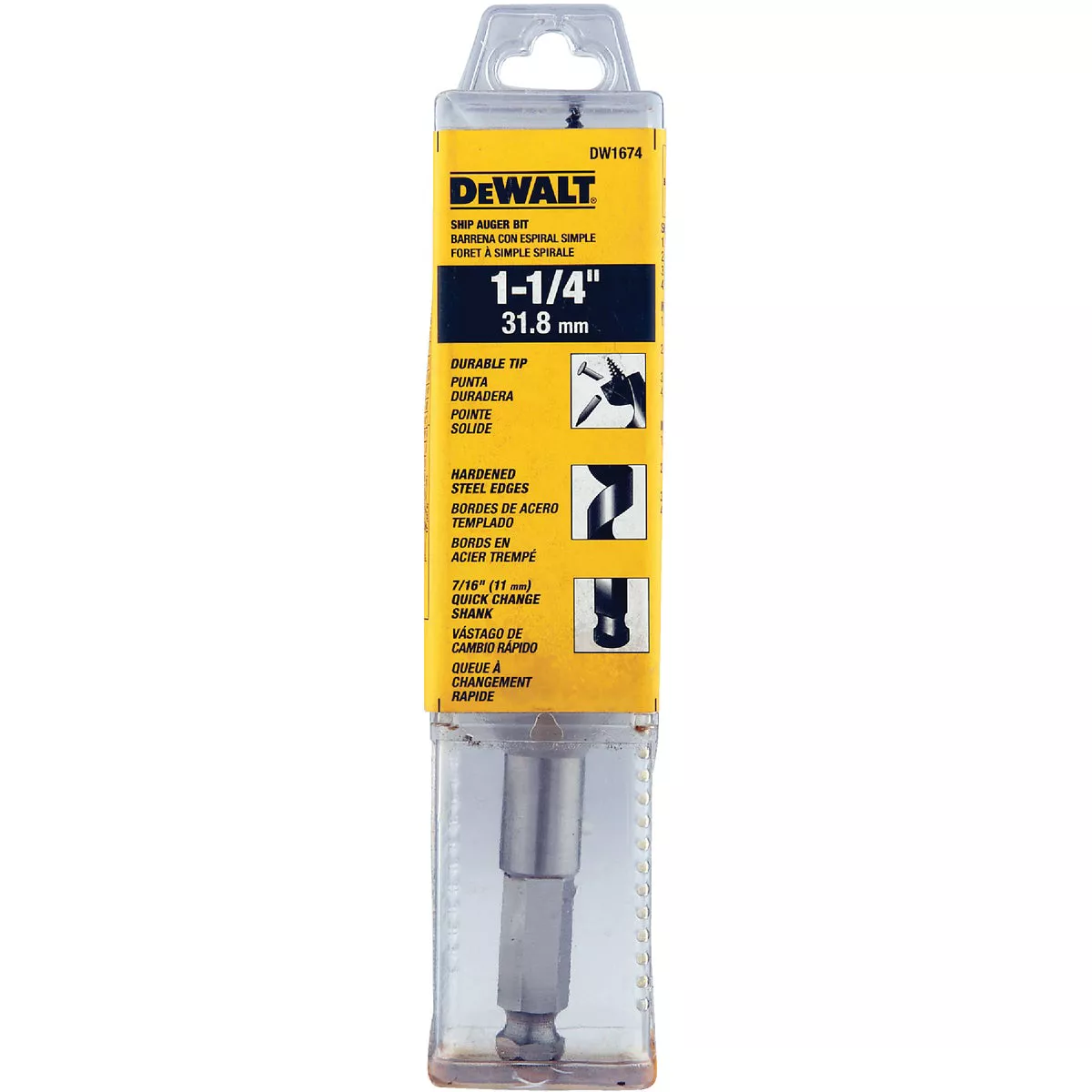 DeWalt Power Ship 1-1/4 In. x 6 In. Quick Change Auger Bit - photo 3