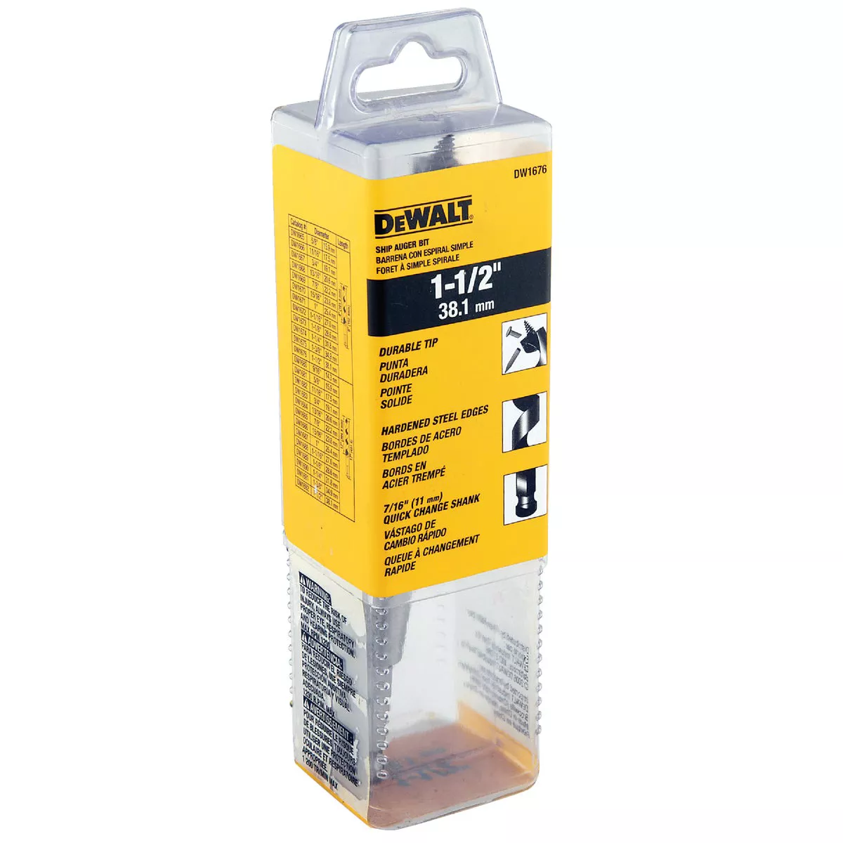 DeWalt Power Ship 1-1/2 In. x 6 In. Quick Change Auger Bit - photo 2