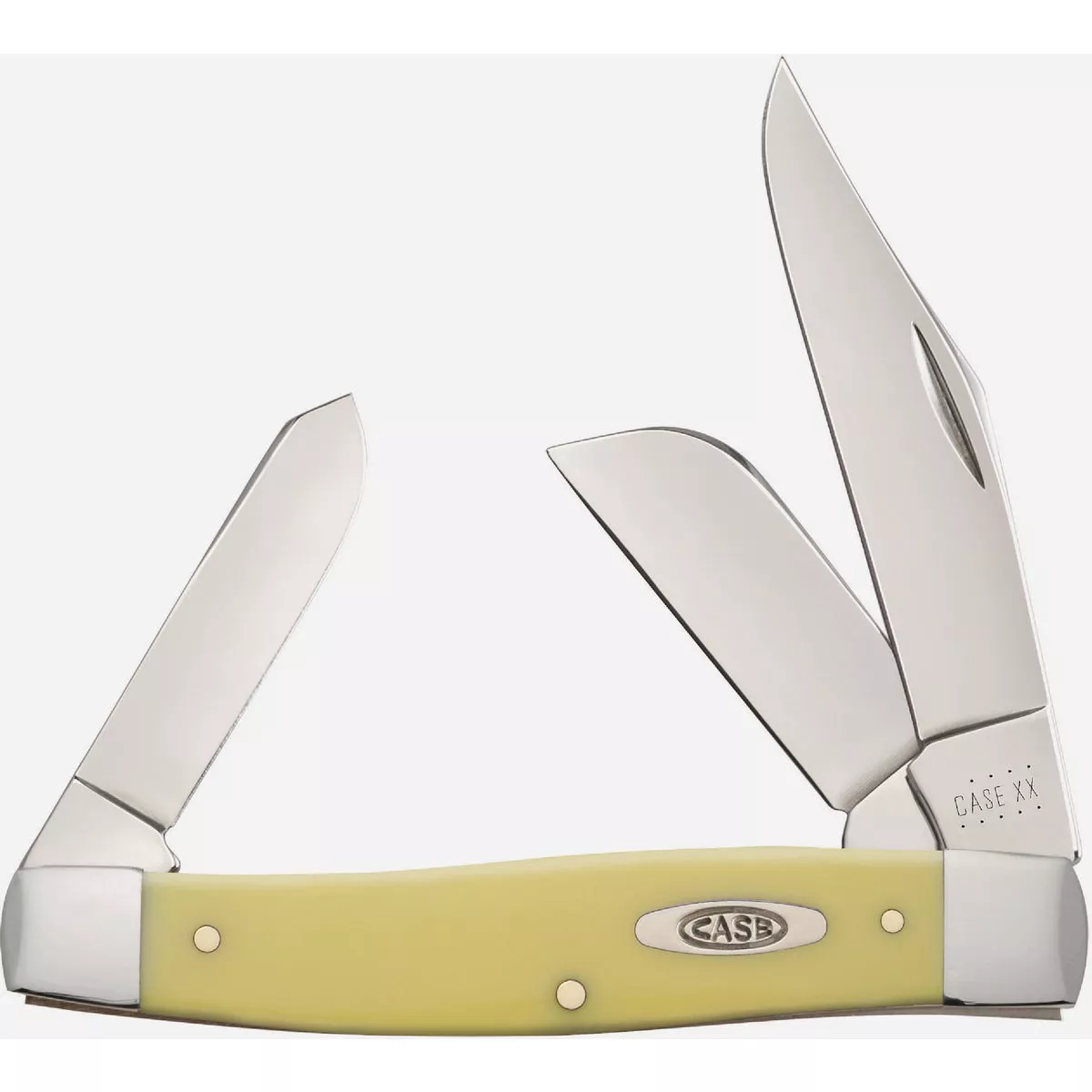 Case 3.30 In. Yellow Synthetic Smooth Large Stockman Pocket Knife