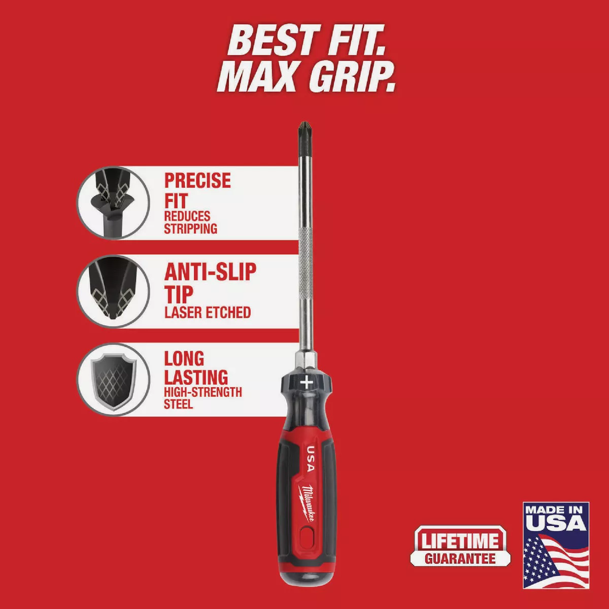 Milwaukee #3 x 6 In. Phillips Screwdriver with Cushion Grip - photo 4