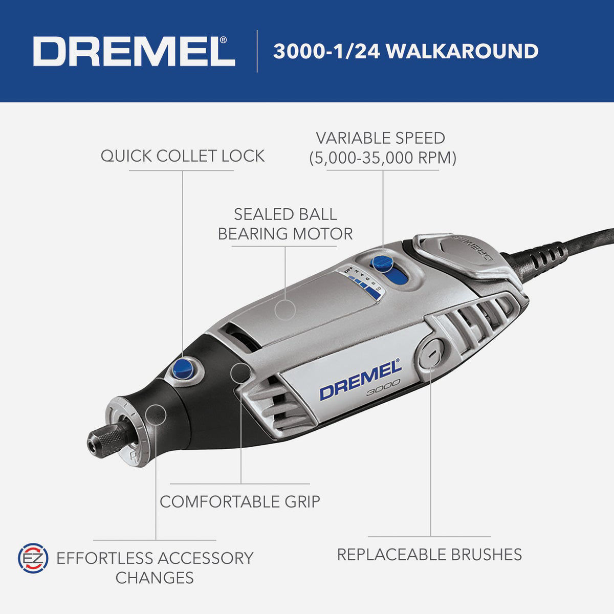 Dremel 3000-1/24 Variable Speed 120 volt Rotary Tool