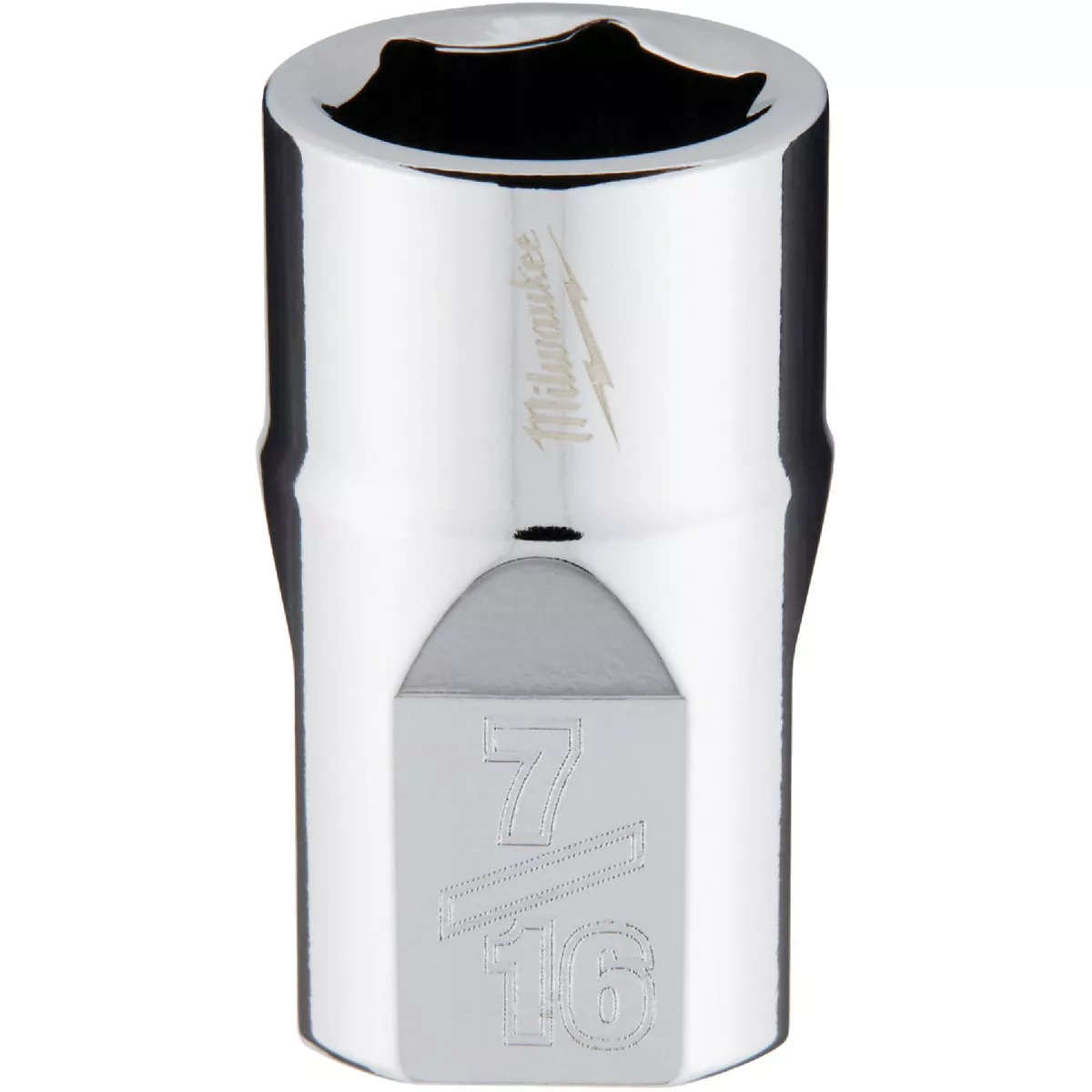 Milwaukee 3/8 In. Drive 7/16 In. 6-Point Shallow Standard Socket with FOUR FLAT Sides