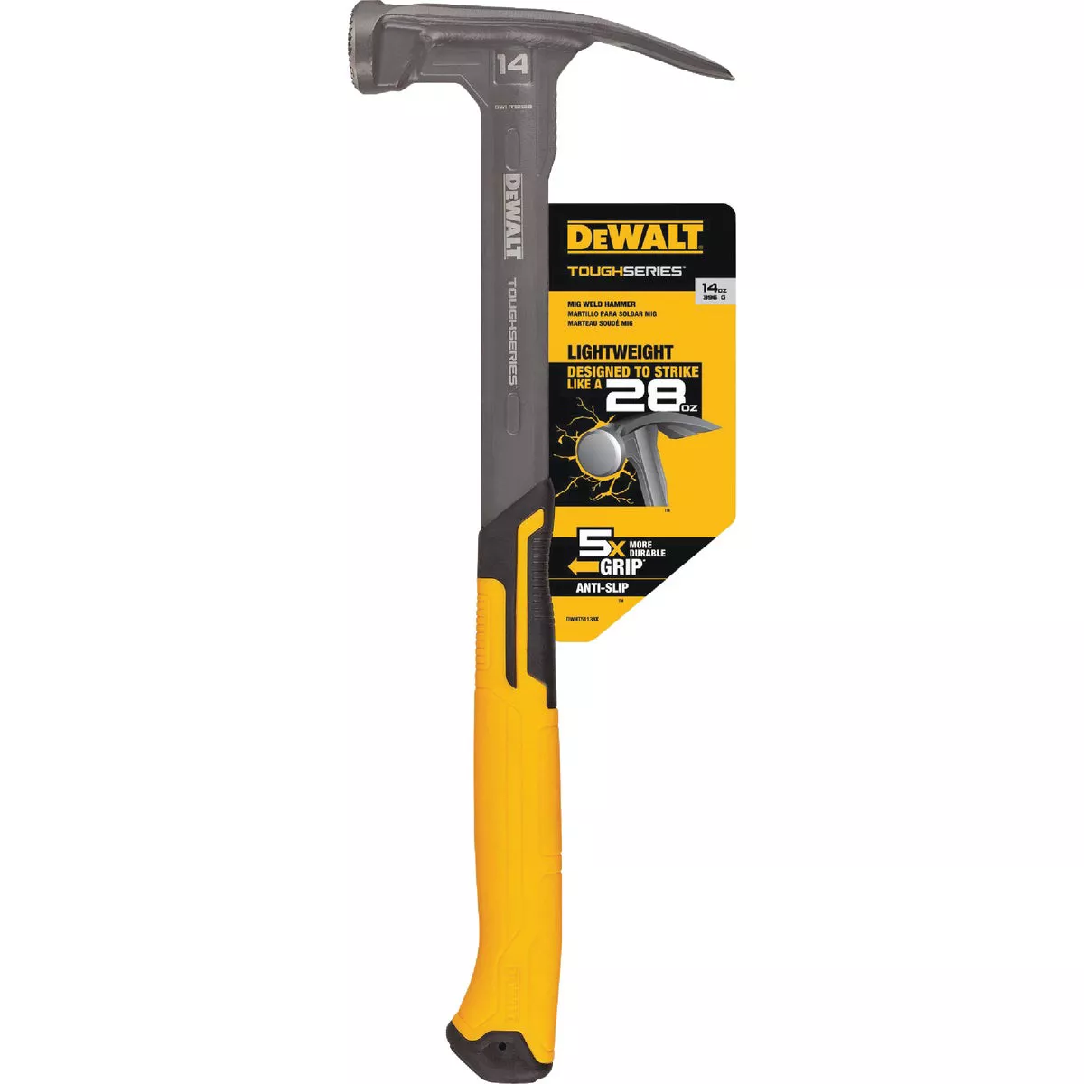 DEWALT 14 Oz. Milled-Face MIG Weld Framing Hammer with Steel Handle - photo 2