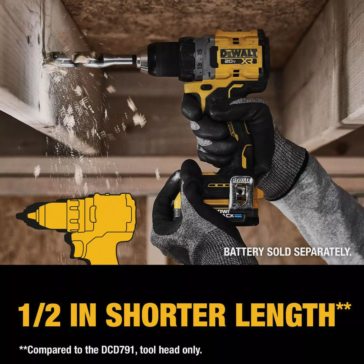 DEWALT 20V MAX XR Brushless 1/2 In. Cordless Drill/Driver Kit with (2) 2.0 Ah Batteries & Charger - photo 7