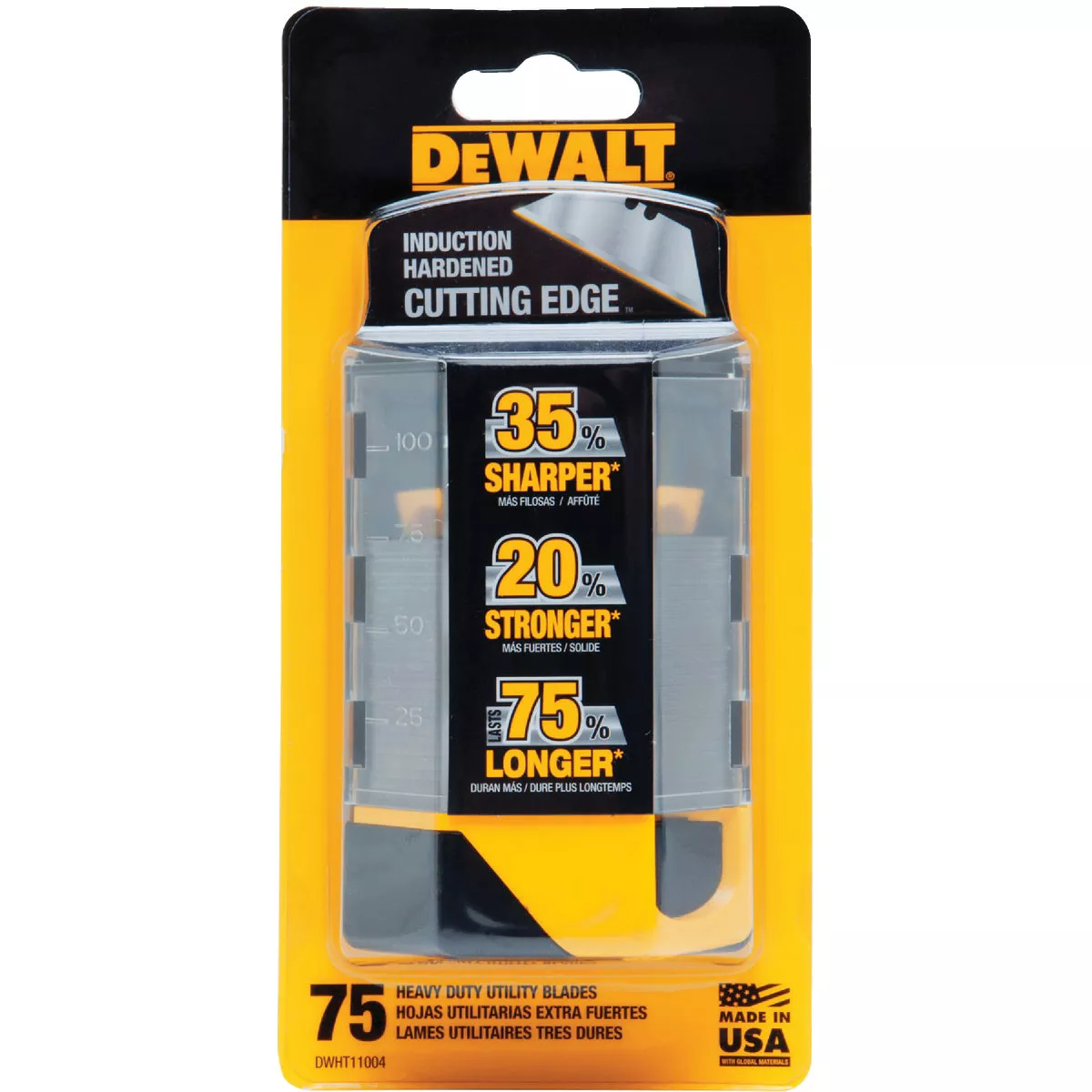 DEWALT 2-Point Heavy-Duty 2-1/2 In. Utility Knife Blade (75-Pack) - photo 2
