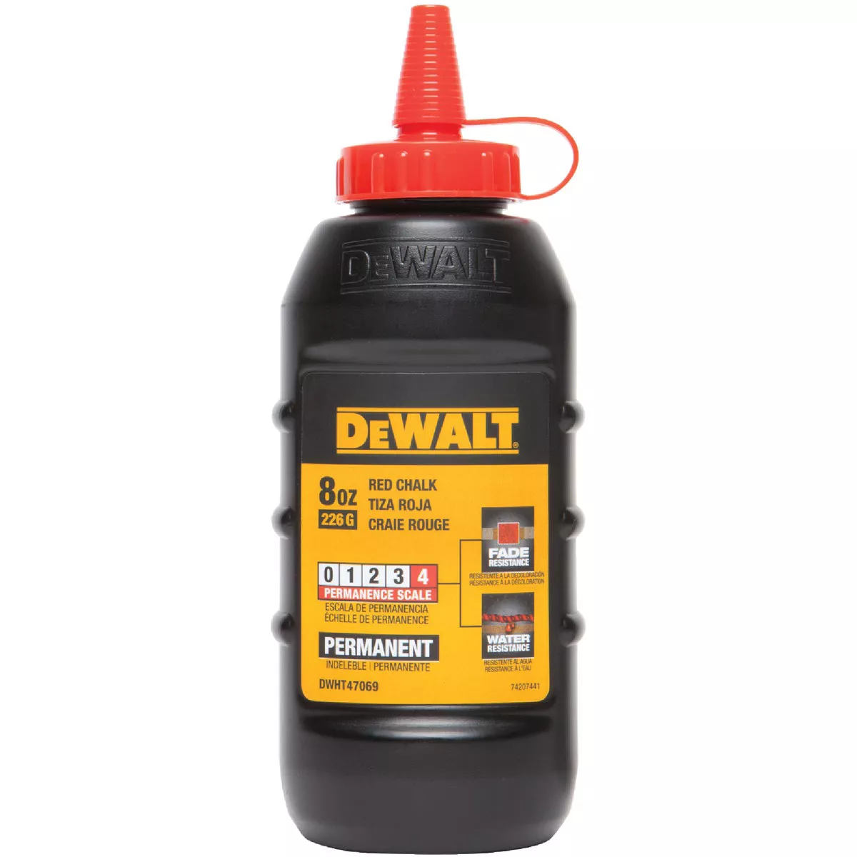 DEWALT 8 Oz. Red Permanent Chalk Line Chalk