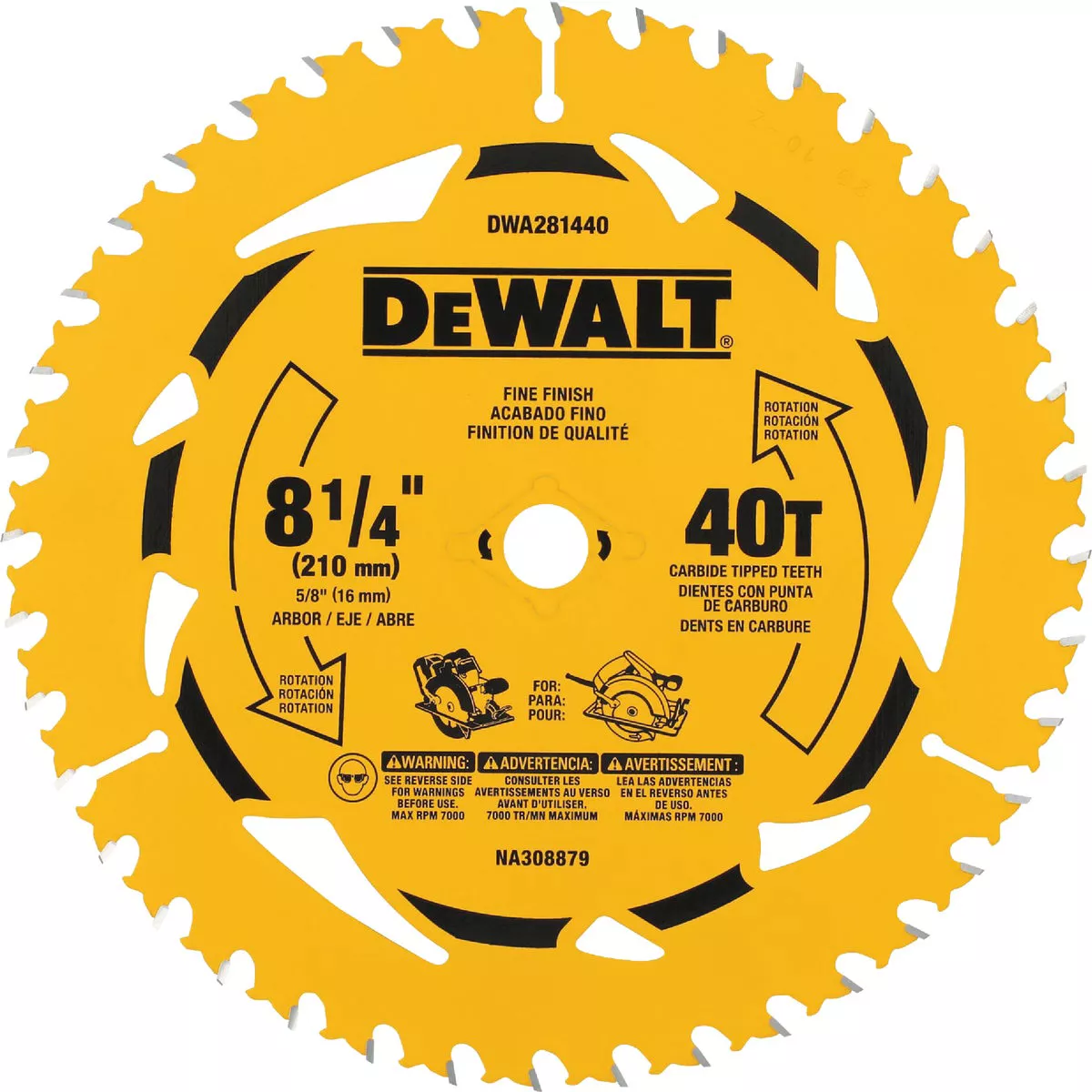 DEWALT 8-1/4 In. 40-Tooth Circular Saw Blade