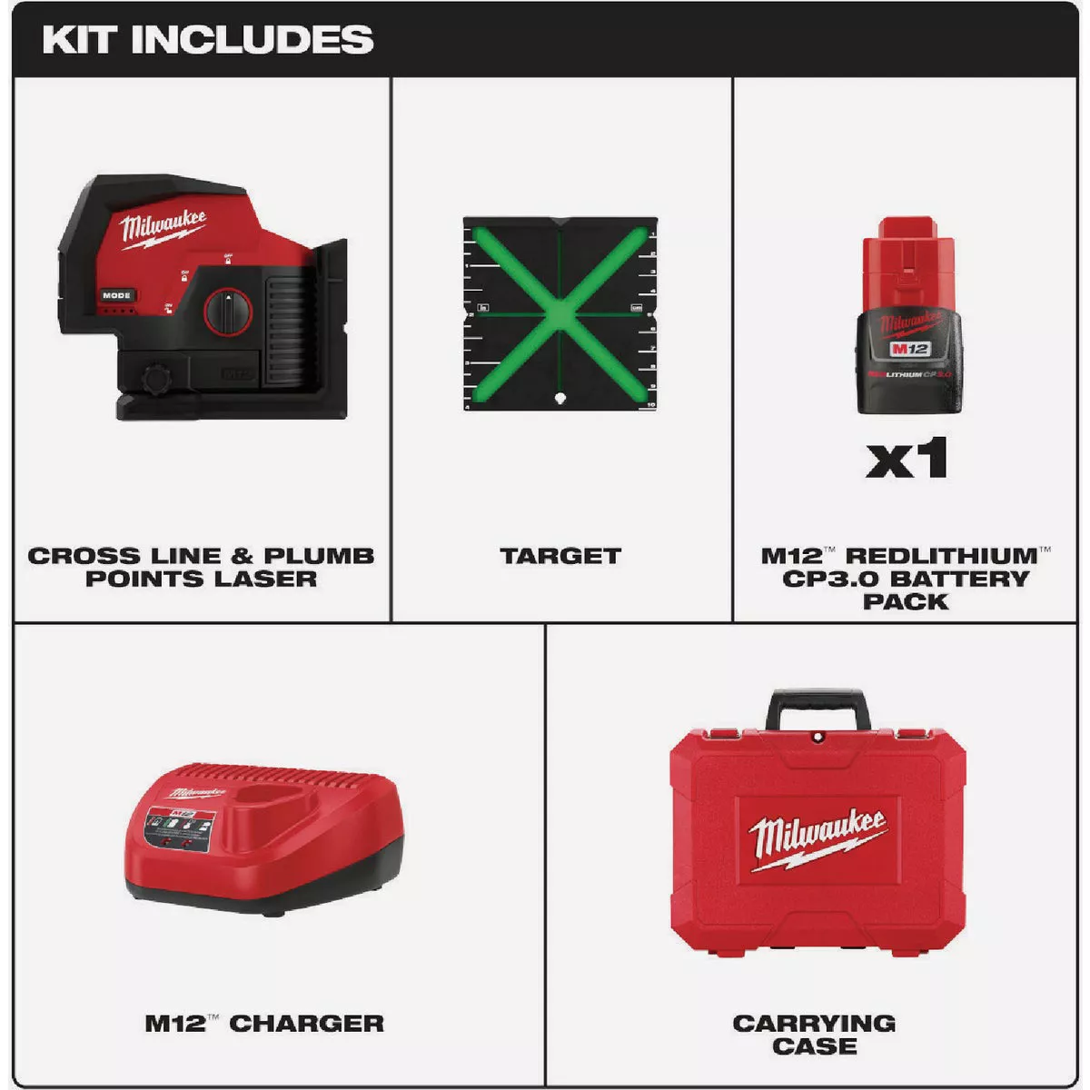 Milwaukee M12 Green 360-Degree 3-Plane Laser Kit - photo 3