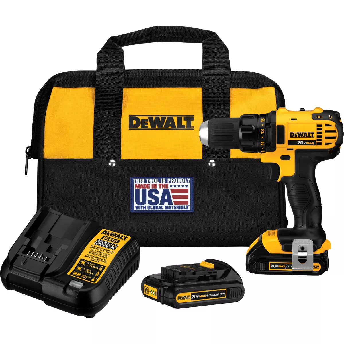 DEWALT 20-Volt MAX Lithium-Ion 1/2 In. Compact Cordless Drill Kit