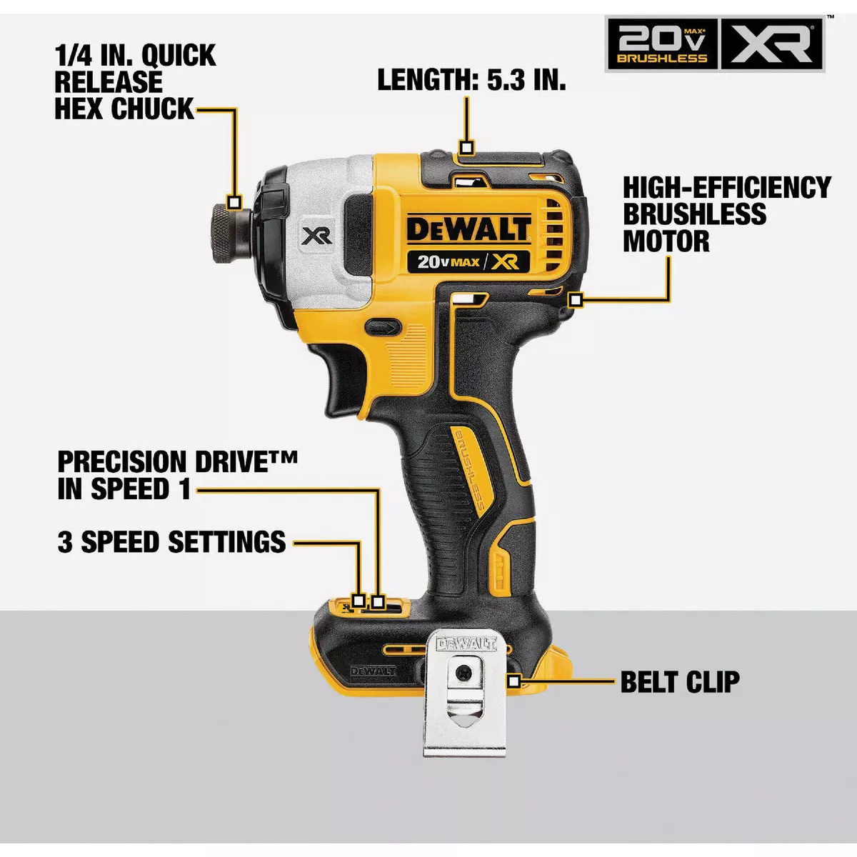 DEWALT 20V MAX XR 4-Tool Brushless Cordless Hammer Drill, Impact Driver, Reciprocating Saw & Work Light Combo Kit with (2) 5.0 Ah Batteries & Charger - photo 5