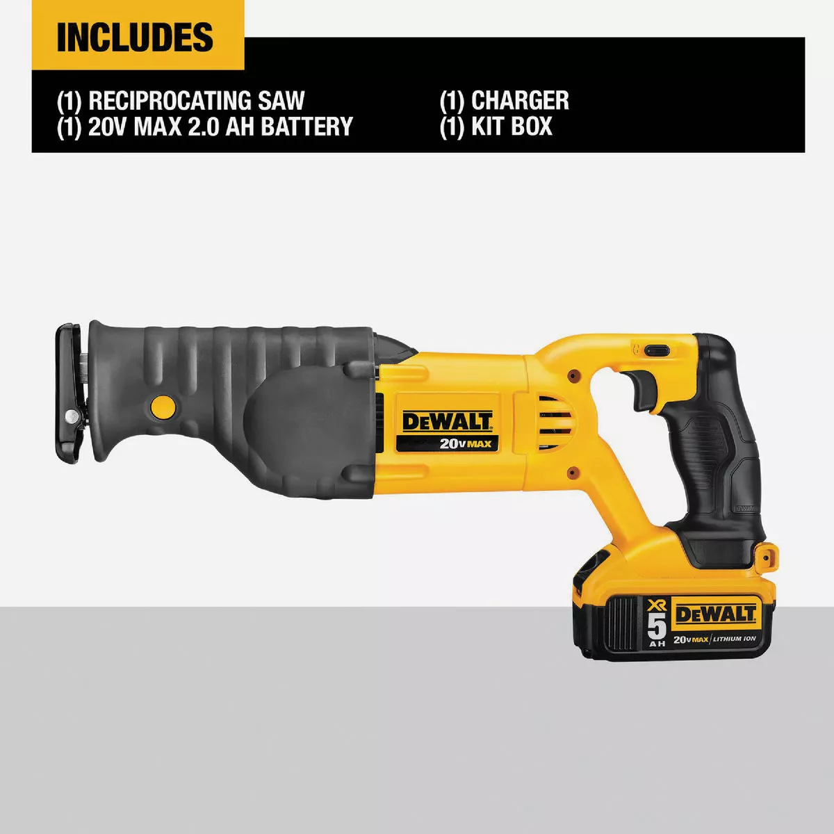 DEWALT 20V MAX Cordless Reciprocating Saw Kit with 5.0 Ah Battery & Charger - photo 11