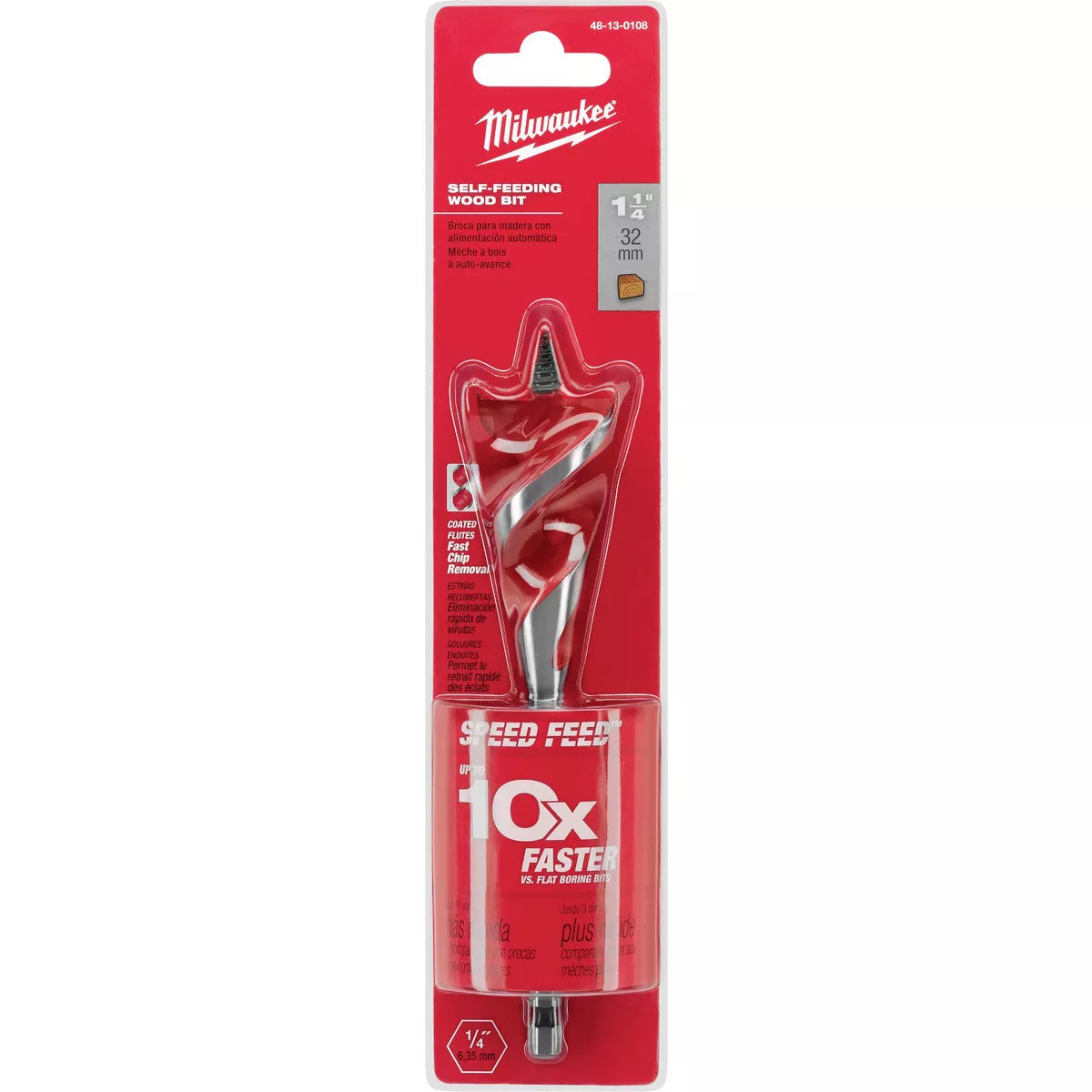 Milwaukee 1-1/4 In. x 6 In. Quick Change Auger Bit - photo 2