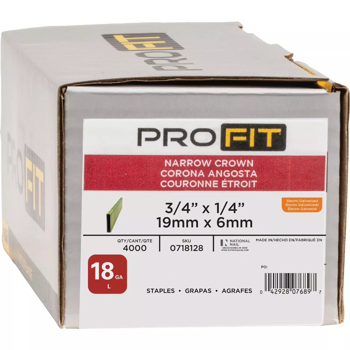 Pro-Fit 1/4 In. x 3/4 In. 18-Gauge Electro Galvanized Narrow Crown Collated Finish Staples (4000 Ct.) - photo 2
