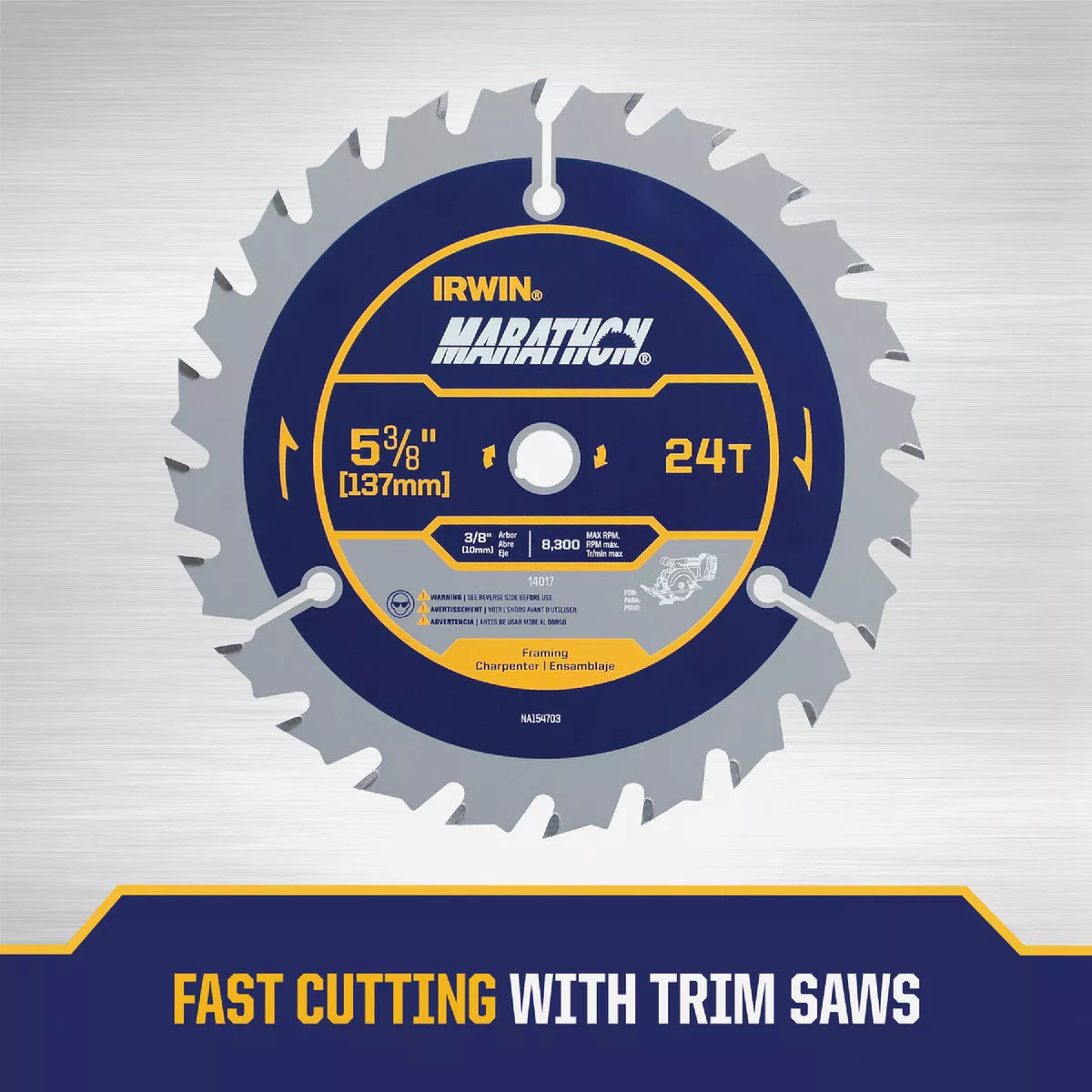 Irwin Marathon 5-3/8 In. 24-Tooth Framing/Ripping Circular Saw Blade - photo 4