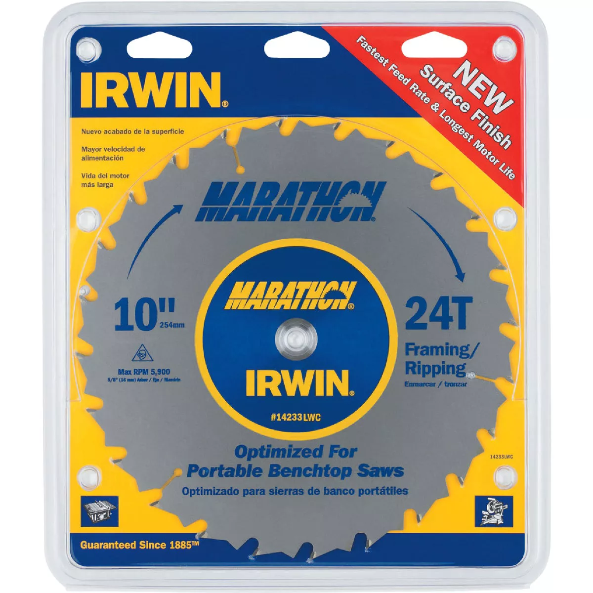 Irwin Marathon 10 In. 24-Tooth Framing/Ripping Circular Saw Blade