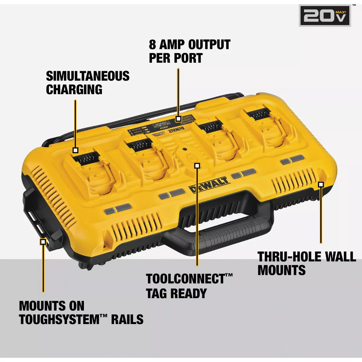 DEWALT 12V/20V/60V MAX 8A Lithium-Ion 4-Port Fast Battery Charger - photo 4