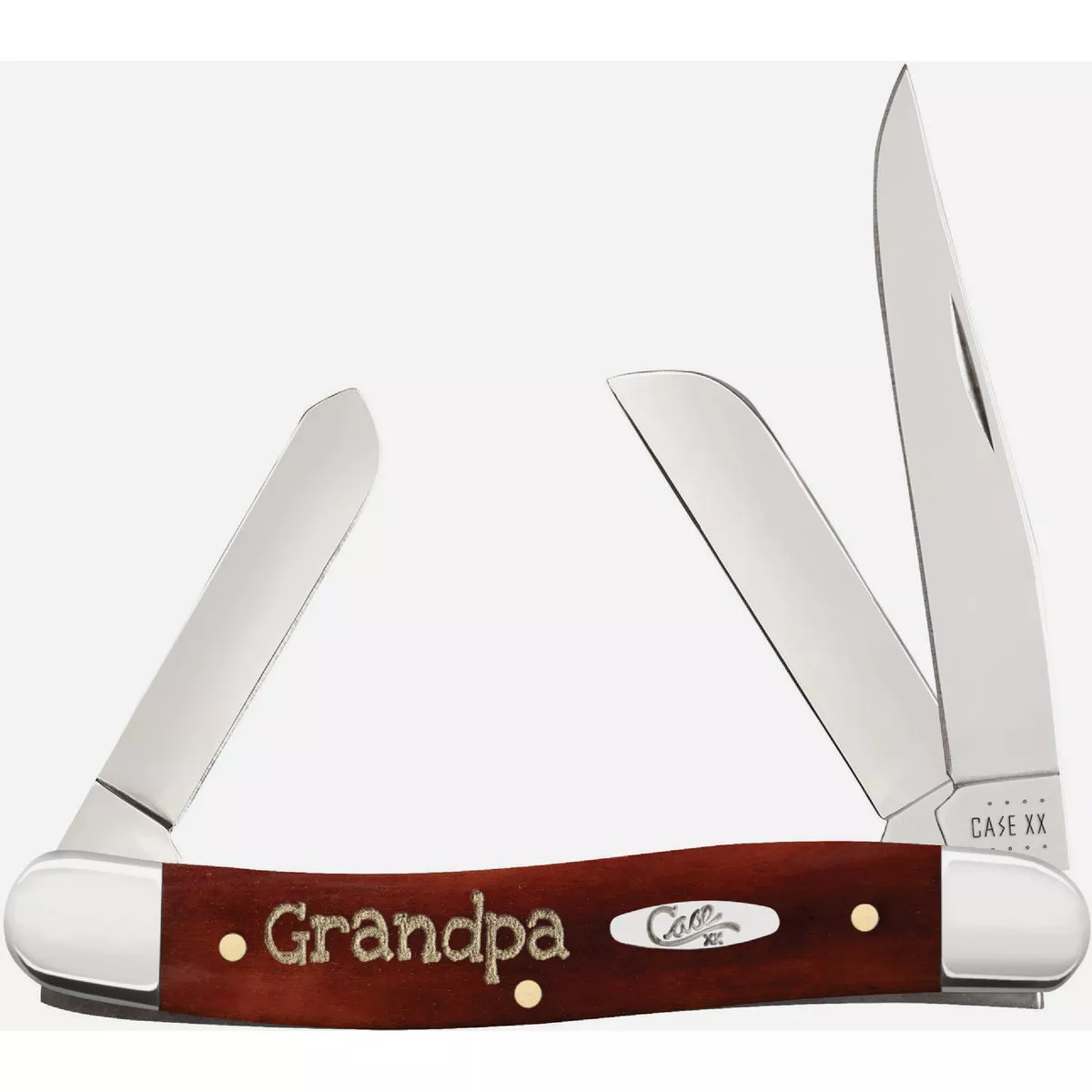 Case 2.55 In. Chestnut Bone Smooth Embellished Medium Stockman Pocket Knife in Gift Tin