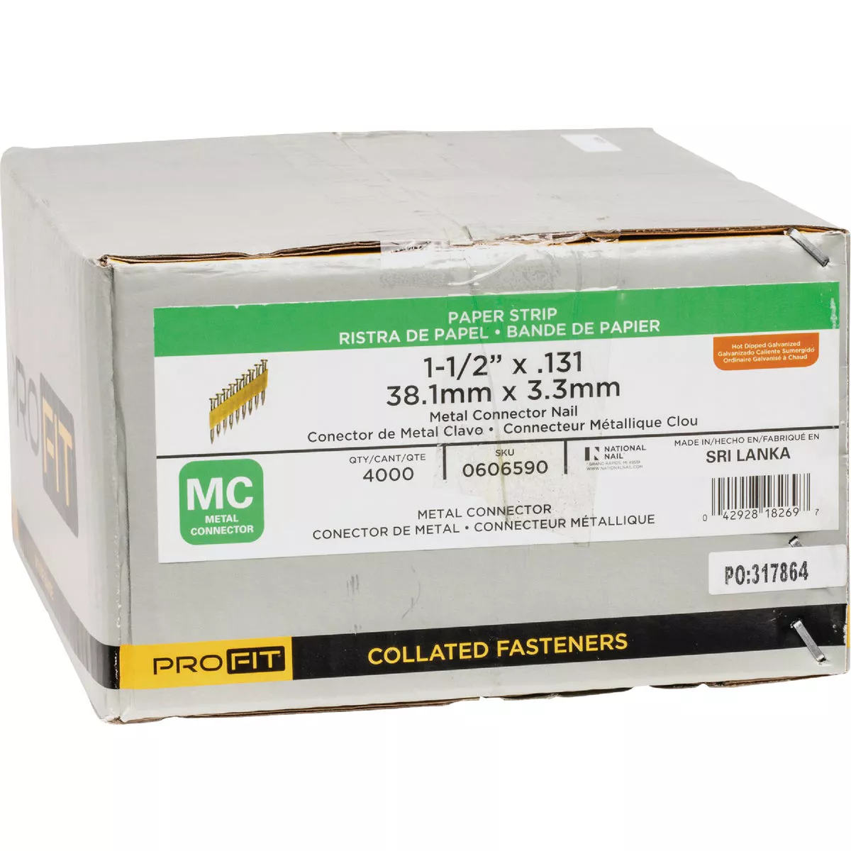 Pro-Fit 1-1/2 In. x 0.131 In. 31 Degree Paper Tape Smooth Shank Round Head Hot Dipped Galvanized Metal Connector Nails (4000 Ct.) - photo 2