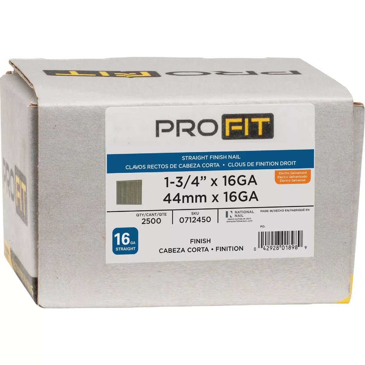 Pro-Fit 1-3/4 In. 16 Gauge Electro Galvanized Straight Finish Nail (2500 Ct.) - photo 2