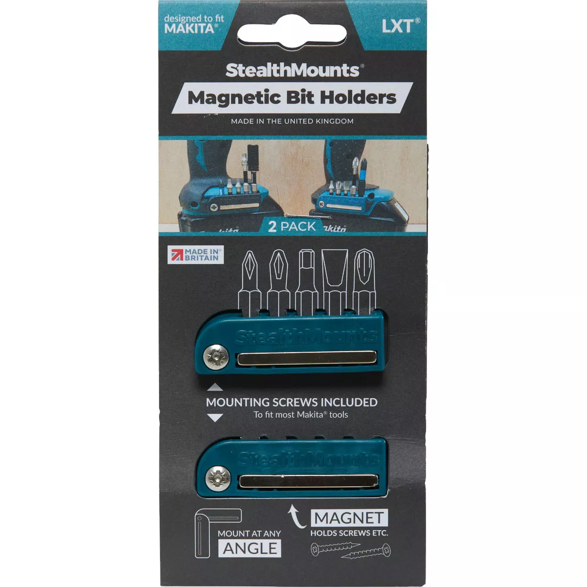 StealthMounts Magnetic Bit Holders for Makita 18/40V (2-Pack)