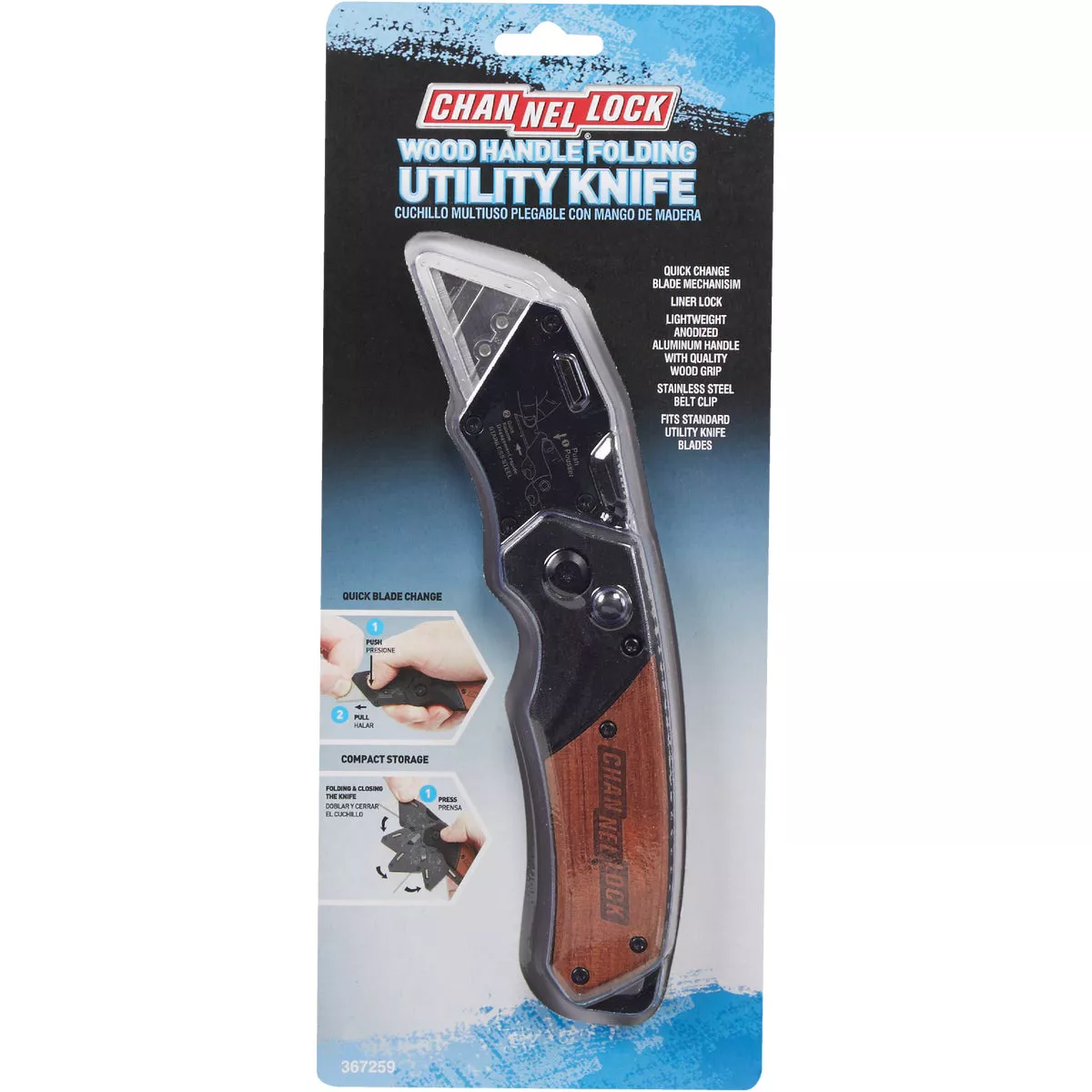 Channellock Wood Grip Folding Utility Knife - photo 3
