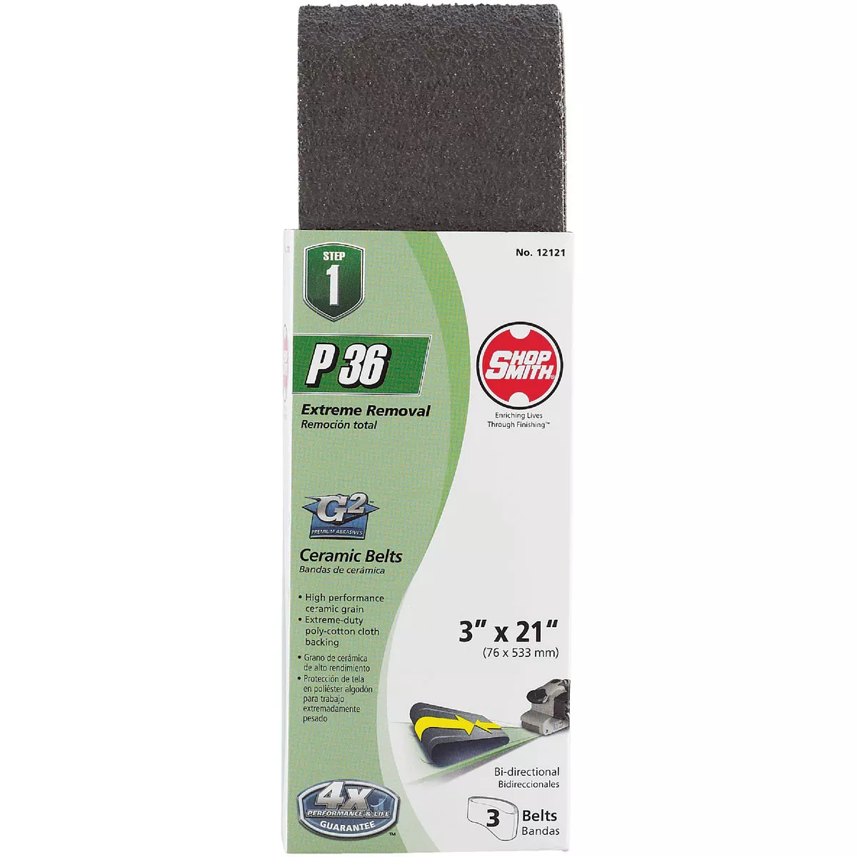 Gator Blade 3 In. x 21 In. 36 Grit Heavy-Duty Sanding Belt (3-Pack) - photo 2
