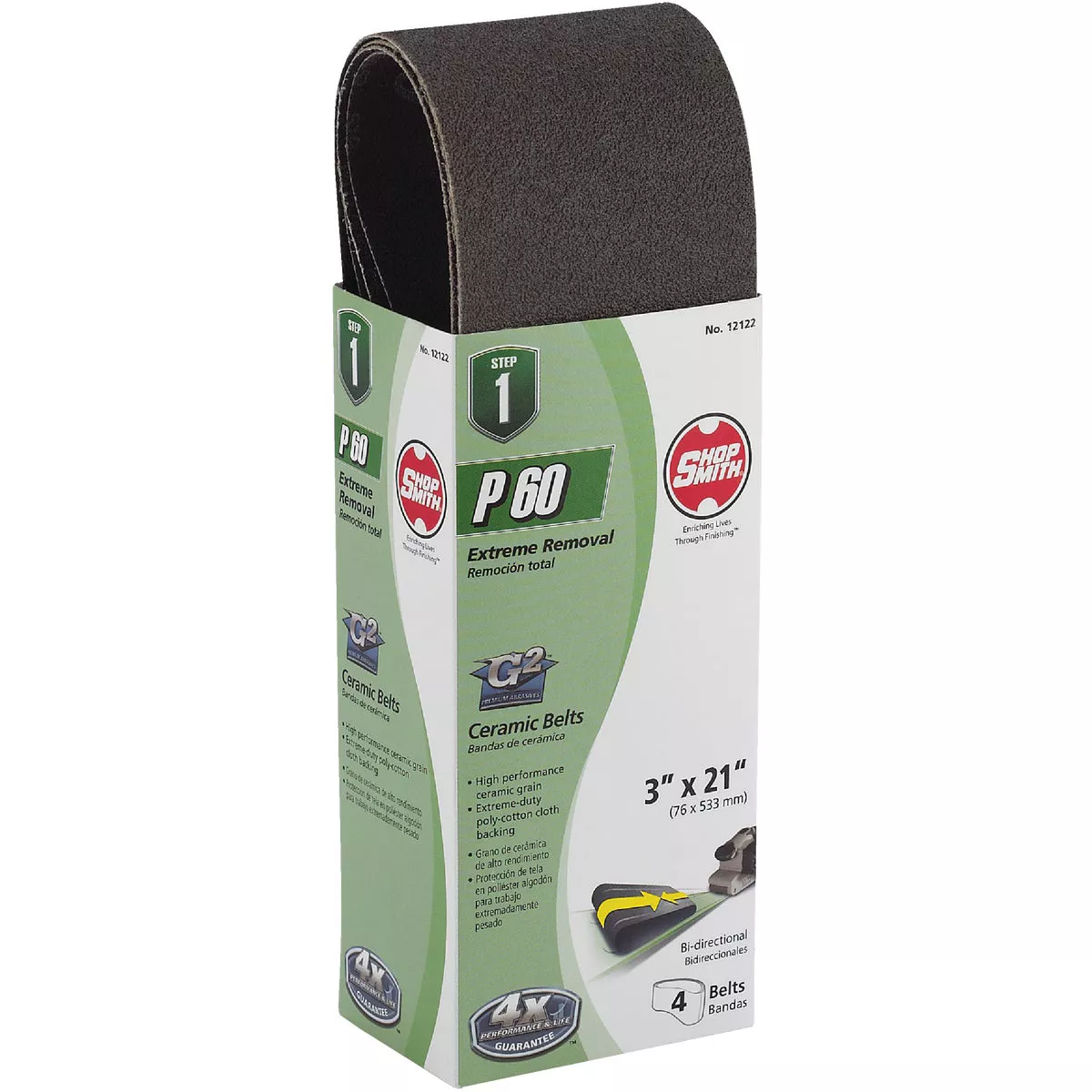 Gator Blade 3 In. x 21 In. 60 Grit Heavy-Duty Sanding Belt (4-Pack)