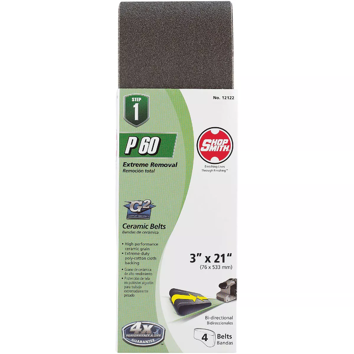 Gator Blade 3 In. x 21 In. 60 Grit Heavy-Duty Sanding Belt (4-Pack) - photo 2