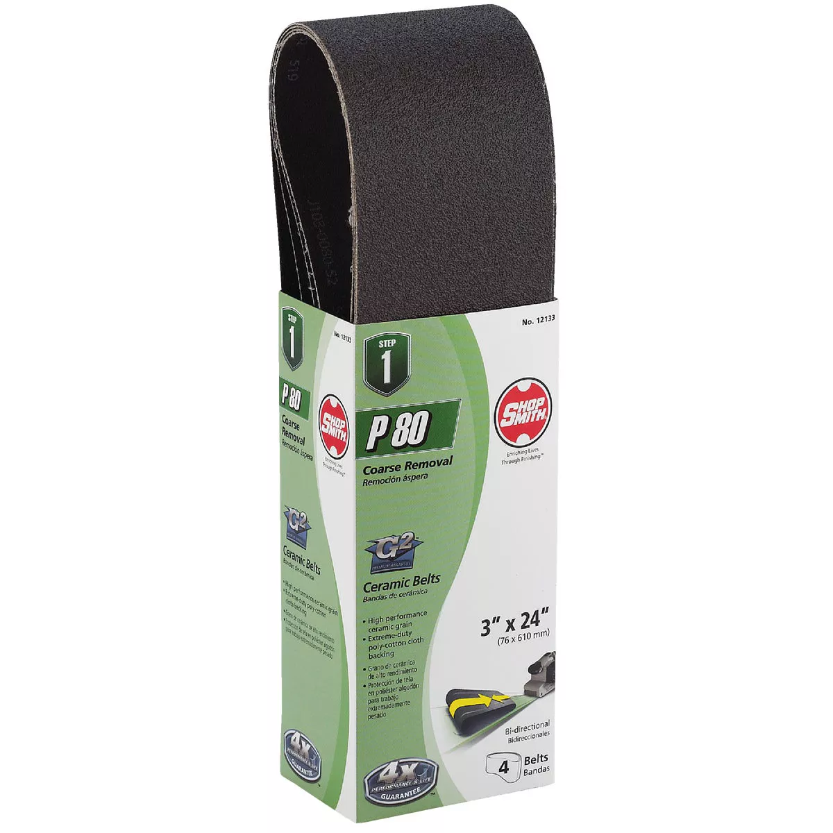 Gator Blade 3 In. x 24 In. 80 Grit Heavy-Duty Sanding Belt (4-Pack)