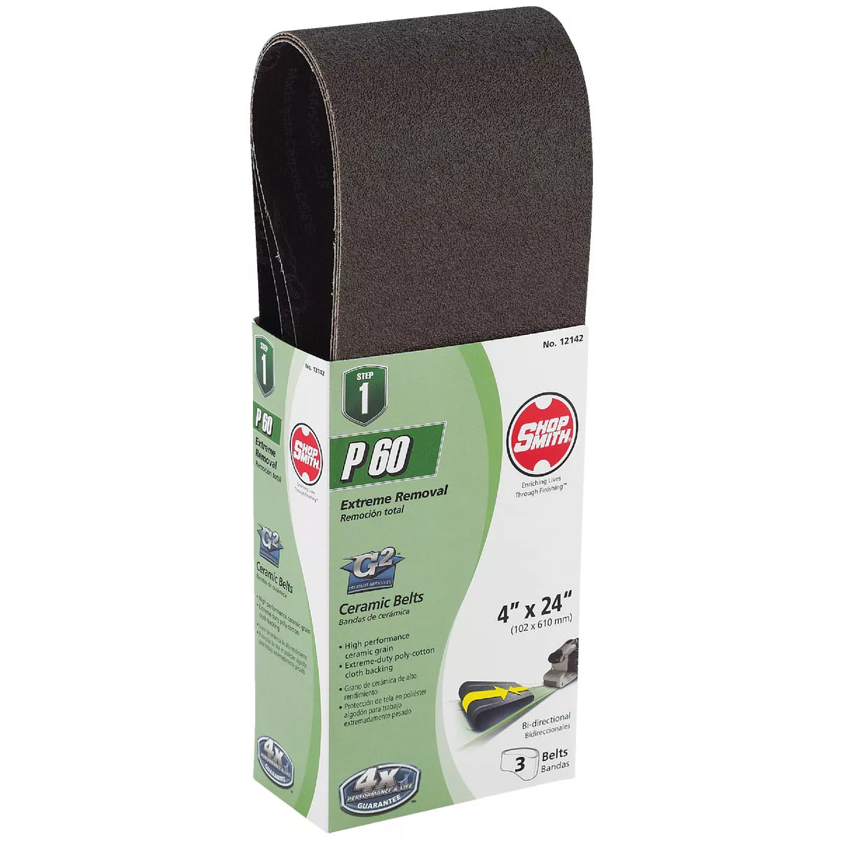 Gator Blade 4 In. x 24 In. 60 Grit Heavy-Duty Sanding Belt (3-Pack)