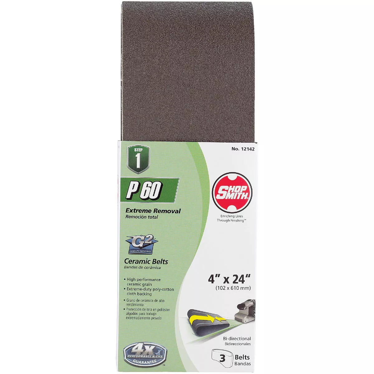 Gator Blade 4 In. x 24 In. 60 Grit Heavy-Duty Sanding Belt (3-Pack) - photo 2
