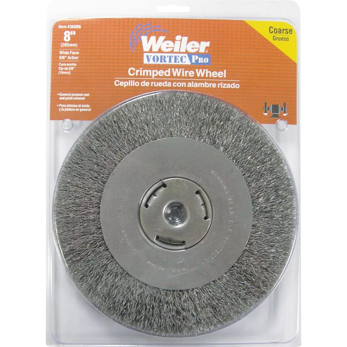 Weiler Vortec 8 In. Crimped Bench Grinder Wire Wheel - photo 2