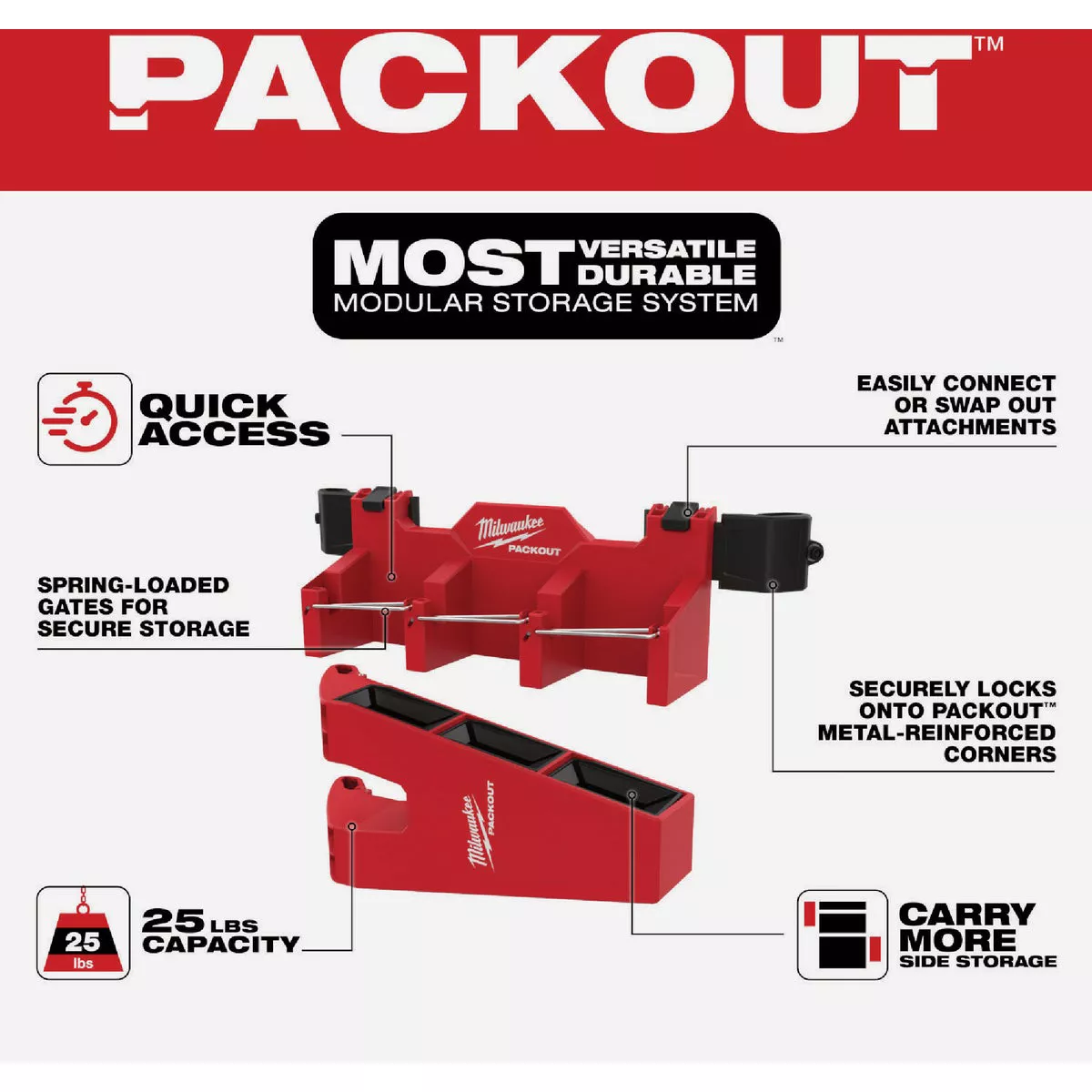 Milwaukee PACKOUT Tool Box Long Tool Holder Attachment - photo 2