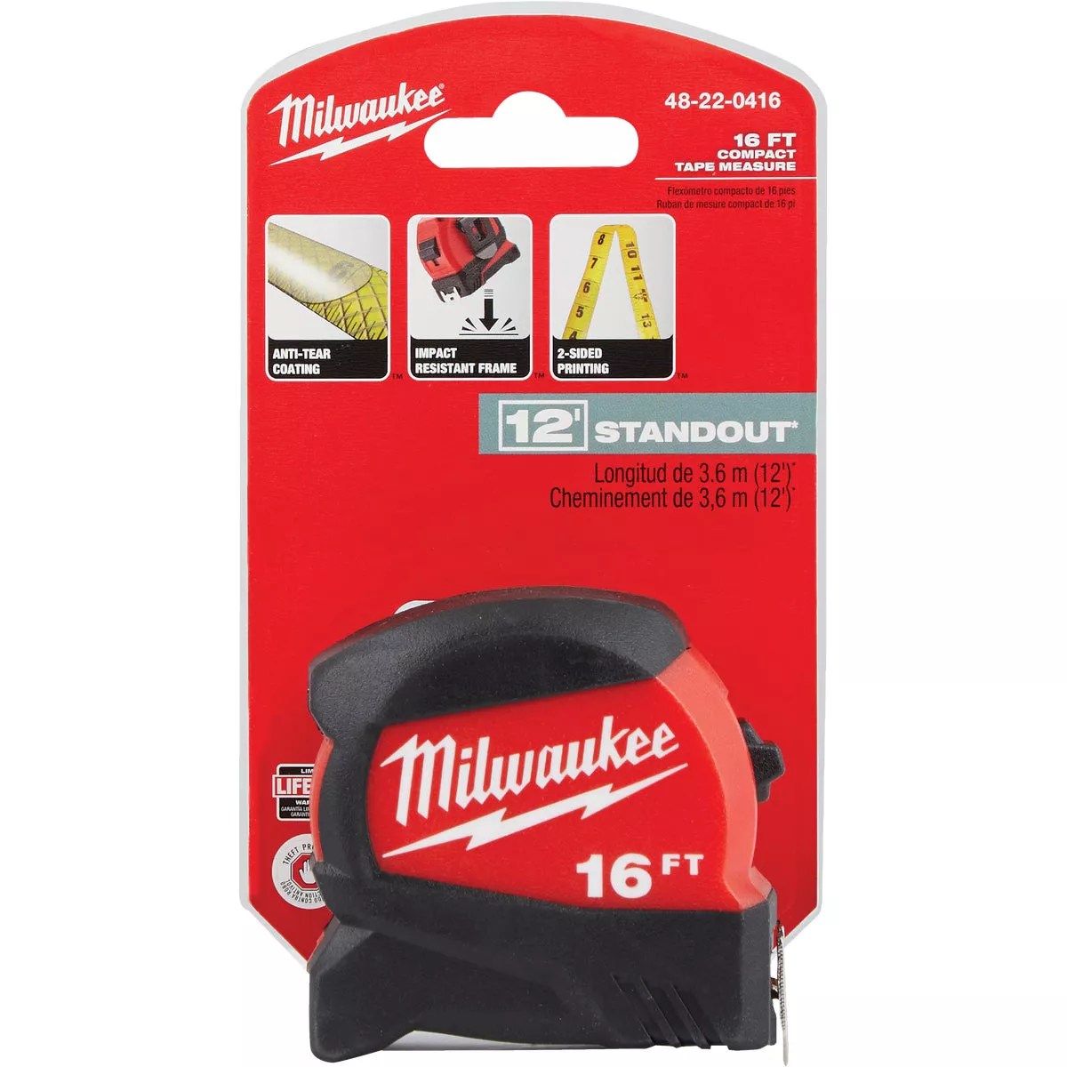 Milwaukee 16 Ft. Compact Wide Blade Tape Measure - photo 2