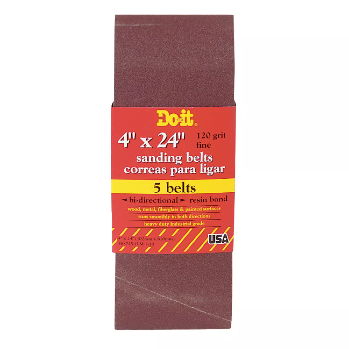 Do it Best 4 In. x 24 In. 120 Grit Dual Direction Sanding Belt (5-Pack)