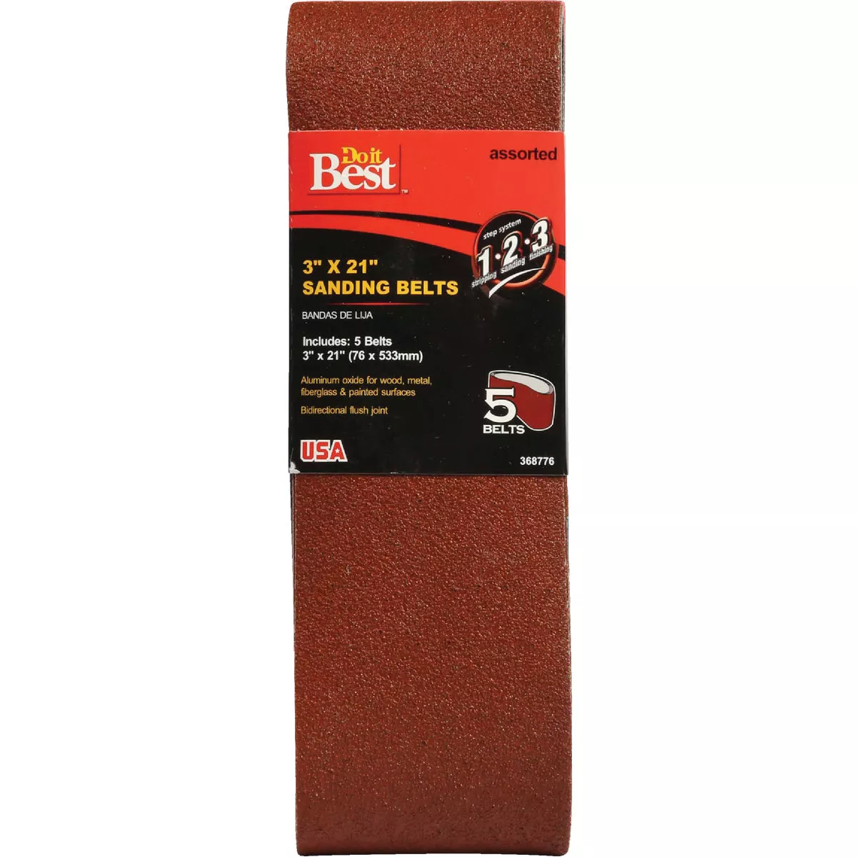 Do it Best 3 In. x 21 In. Assorted Dual Direction Sanding Belt (5-Pack ...