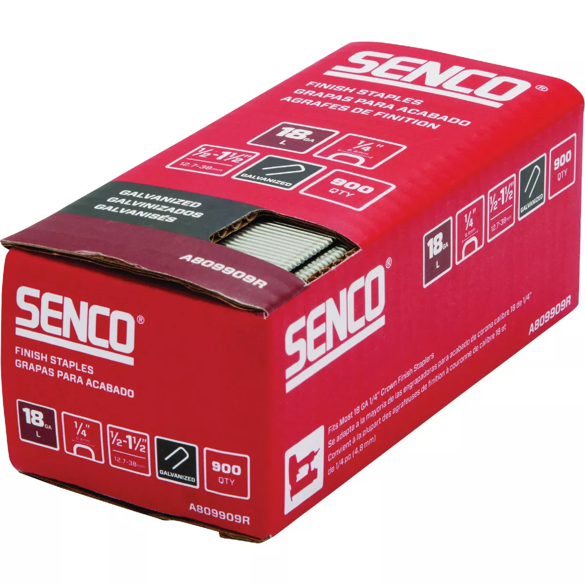 Senco AccuSet 1/4 In. x 1/2 In. to 1 In. 18-Gauge Galvanized Medium Wire Finish Staple Variety Pack (1000 Ct.) - photo 3
