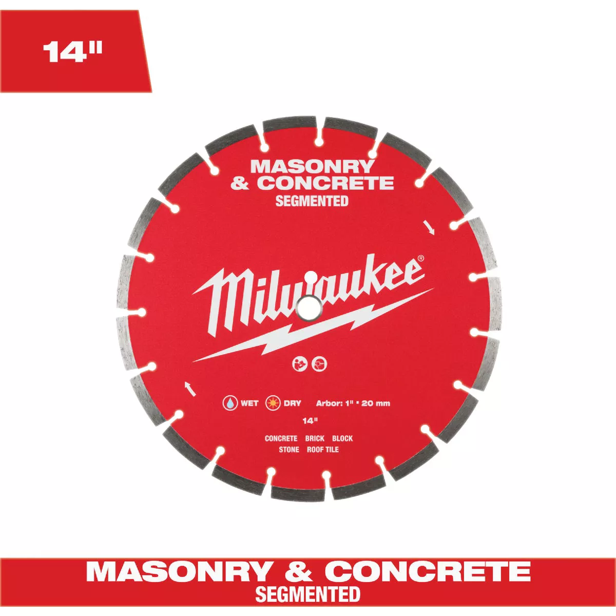 Milwaukee 14 In. Segmented Rim Masonry & Concrete Diamond Blade